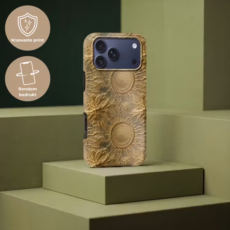 Telefoonhoesje Toughcase - Zon - Reliëf - Antiek - Goud — 7