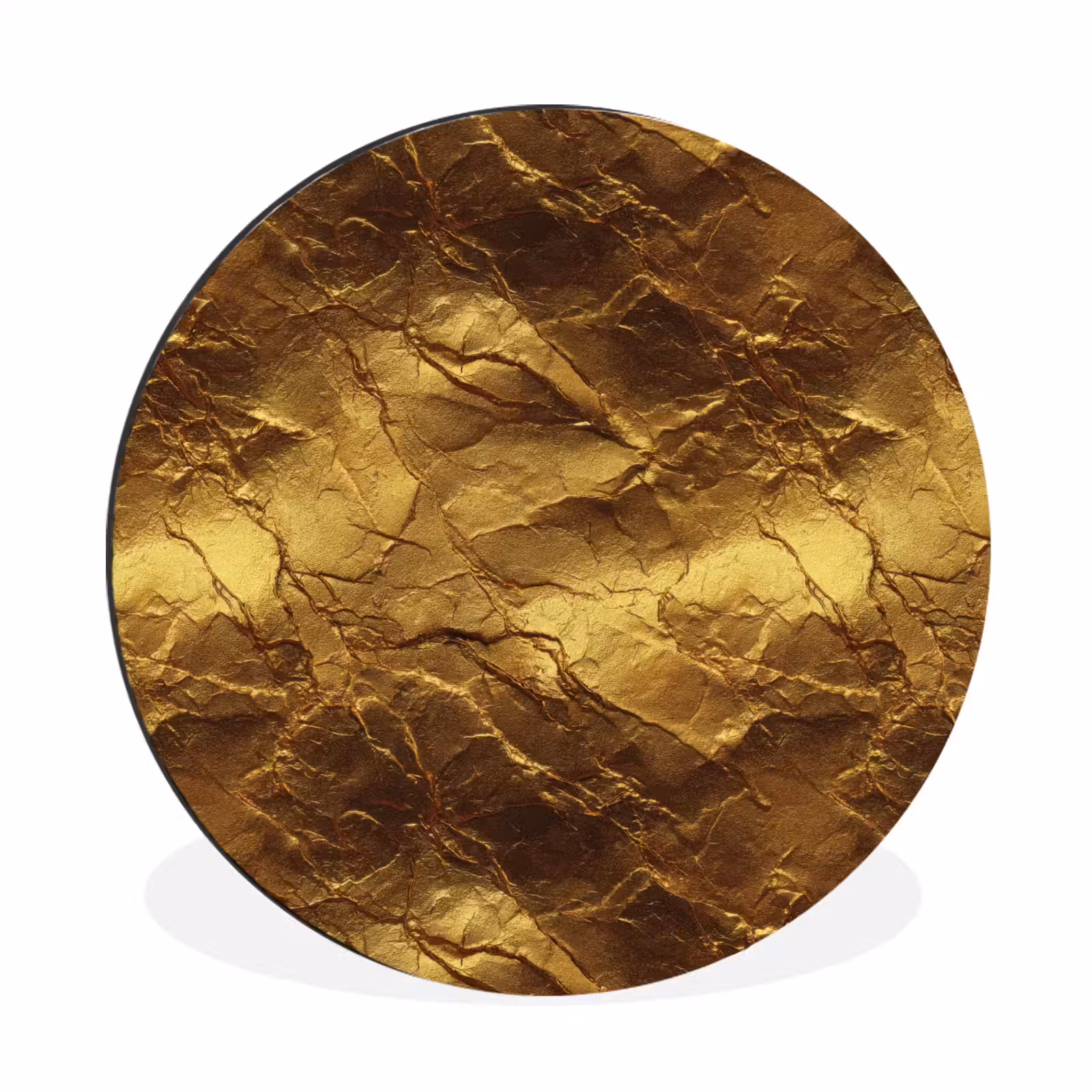 Wandcirkel - Aluminium - Bladgoud - Textuur - Goud — 1