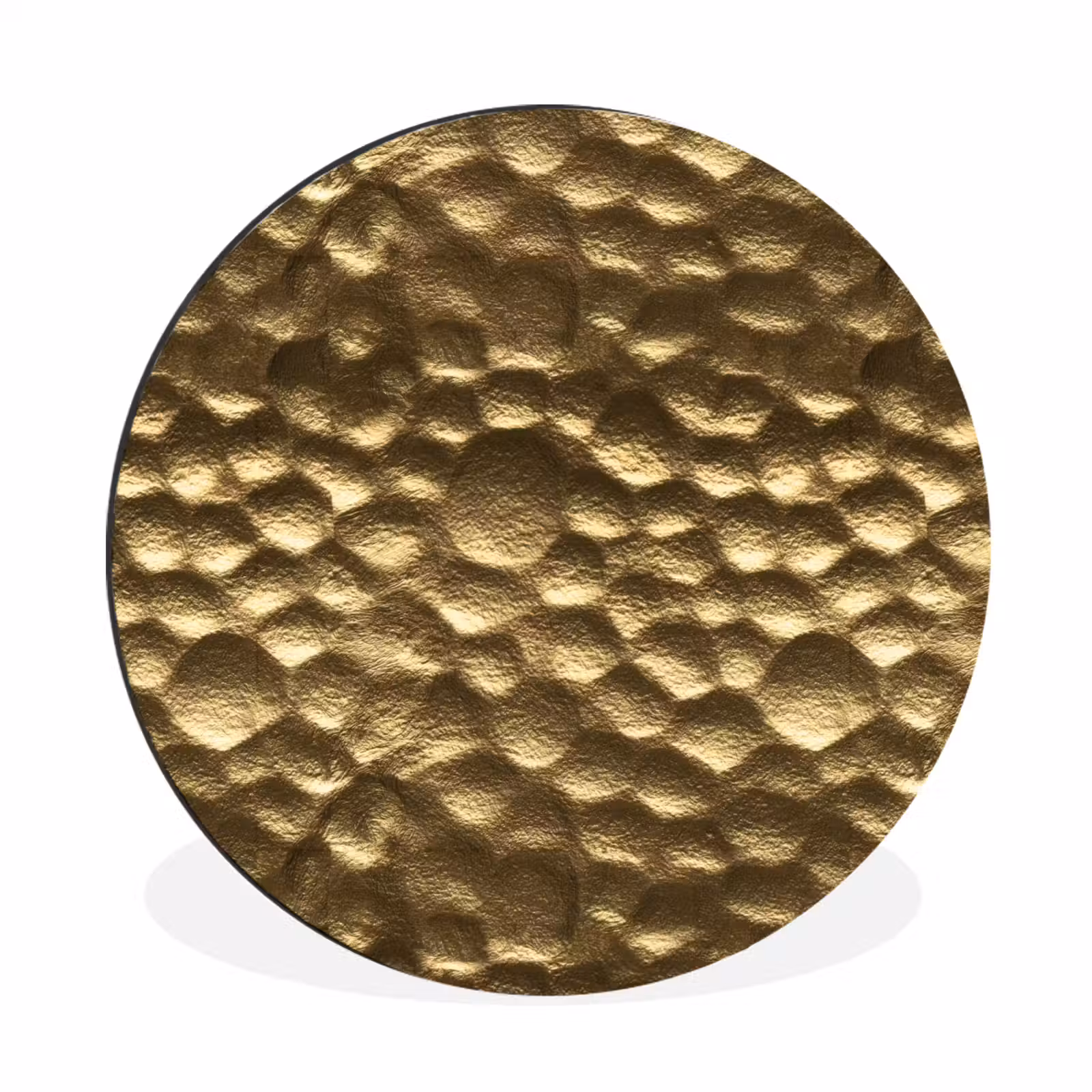Wandcirkel - Aluminium - Gehamerd - Reliëf - Textuur - Bronsgoud — 1