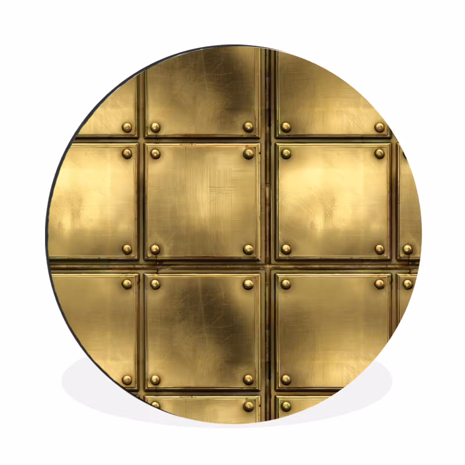 Wandcirkel - Aluminium - Platen - Industrieel - Stoer - Goud — 1