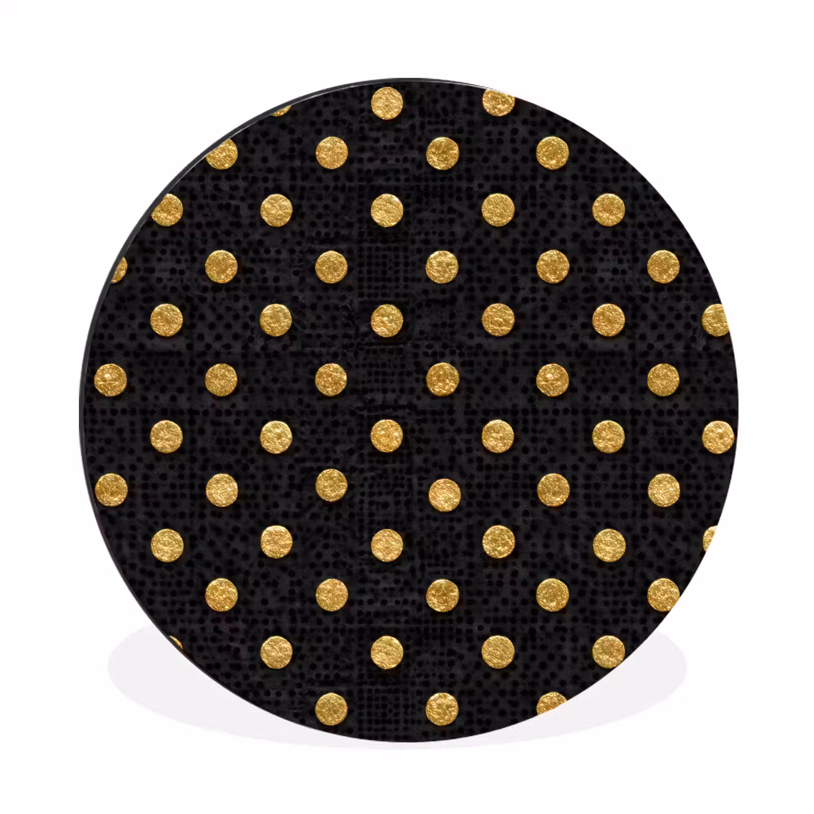 Wandcirkel - Aluminium - Polka Dot - Stippen - Goud - Zwart — 1