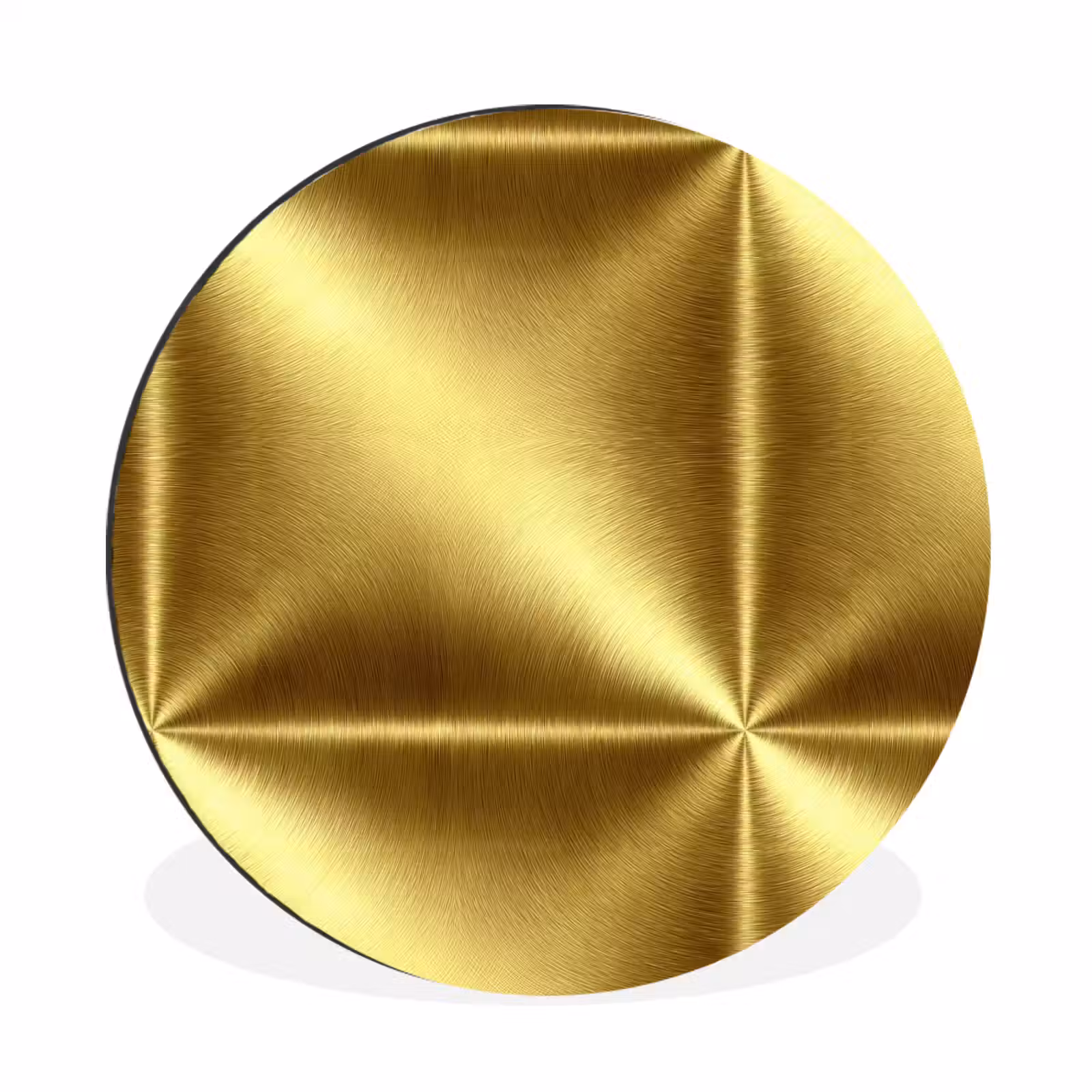 Wandcirkel - Aluminium - Textuur - Geborsteld Goud - Industrieel - Metallic — 1
