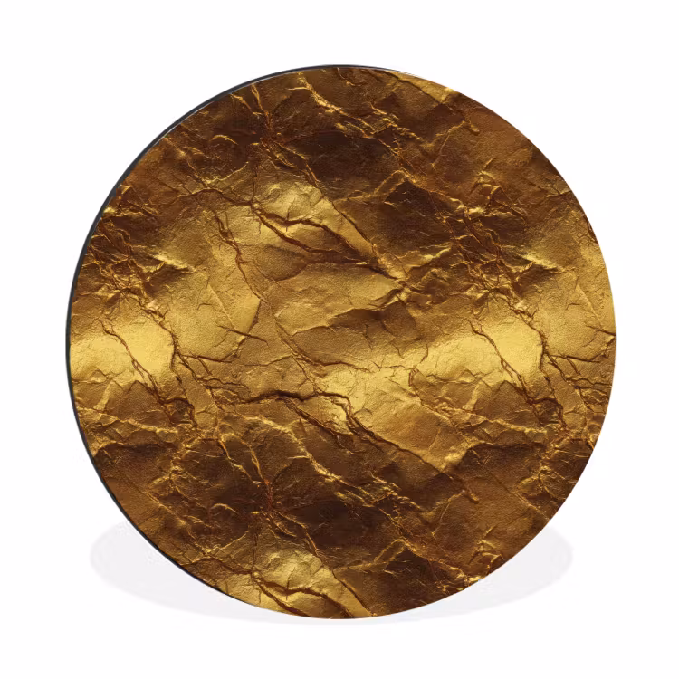 Wandcirkel - Aluminium - Bladgoud - Textuur - Goud — 1