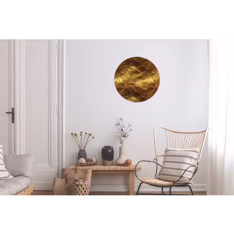 Wandcirkel - Aluminium - Bladgoud - Textuur - Goud — 2