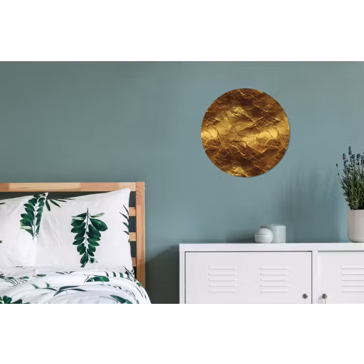 Wandcirkel - Aluminium - Bladgoud - Textuur - Goud — 4