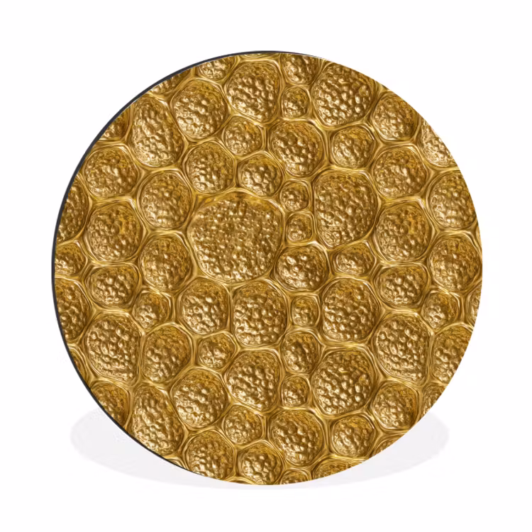 Wandcirkel - Aluminium - Gehamerd - Mozaïek - Antiek - Goud — 1