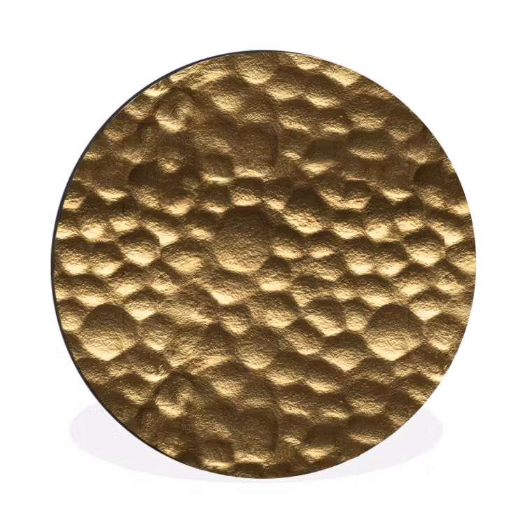 Wandcirkel - Aluminium - Gehamerd - Reliëf - Textuur - Bronsgoud — 1