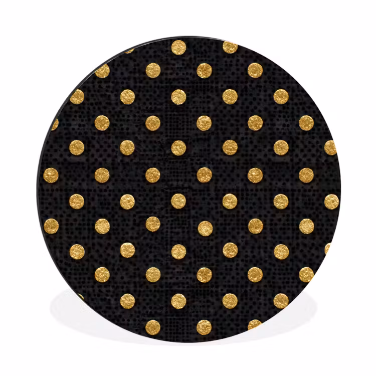 Wandcirkel - Aluminium - Polka Dot - Stippen - Goud - Zwart — 1