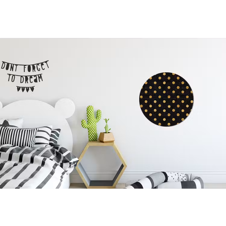 Wandcirkel - Aluminium - Polka Dot - Stippen - Goud - Zwart — 5