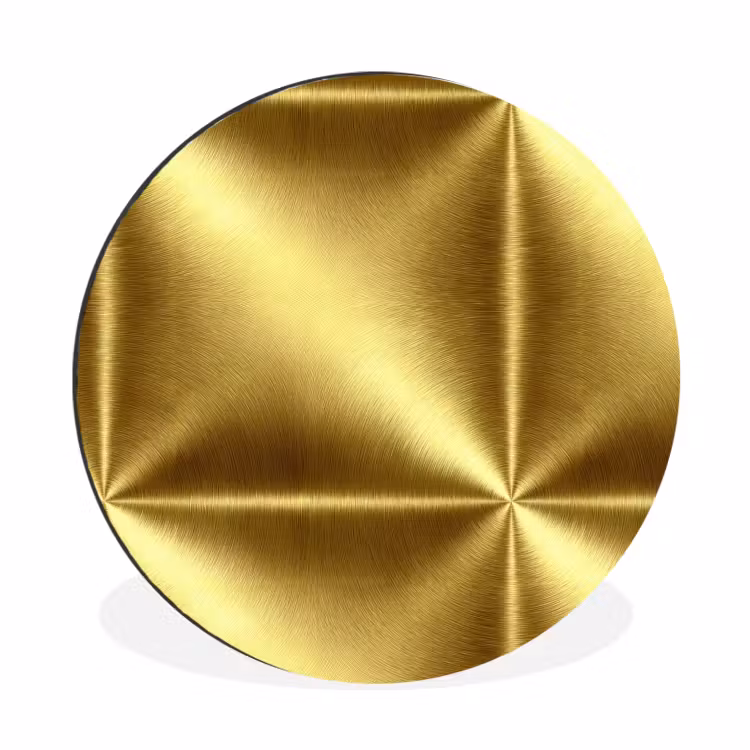 Wandcirkel - Aluminium - Textuur - Geborsteld Goud - Industrieel - Metallic — 1