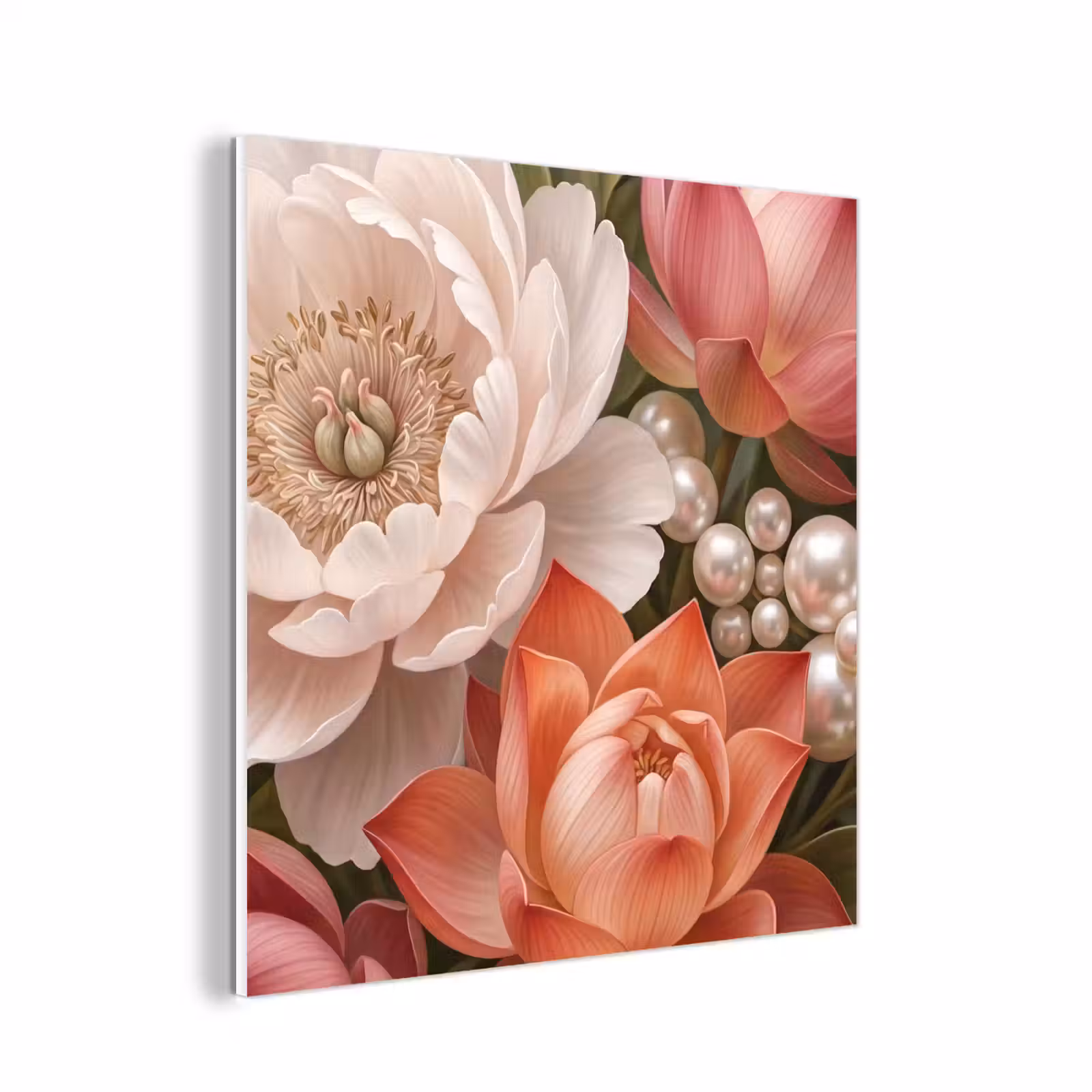 Forex - Bloemen - Parels - Elegant - Roze - Wit — 1