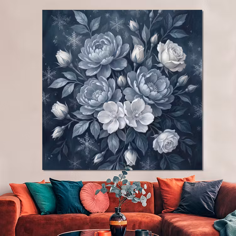Forex - Bloemen - Boeket - Winter - Abstract - Blauw — 3