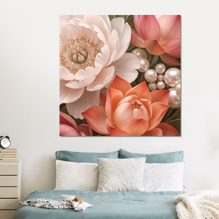Forex - Bloemen - Parels - Elegant - Roze - Wit — 2