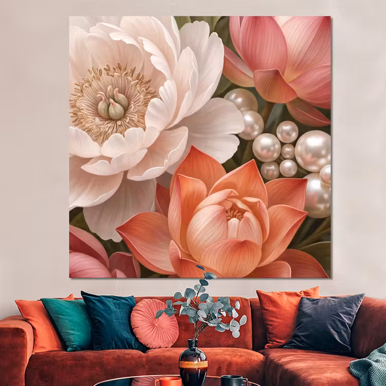 Forex - Bloemen - Parels - Elegant - Roze - Wit — 3
