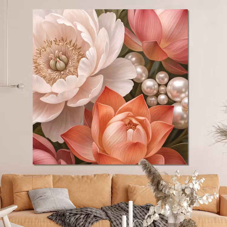 Forex - Bloemen - Parels - Elegant - Roze - Wit — 4