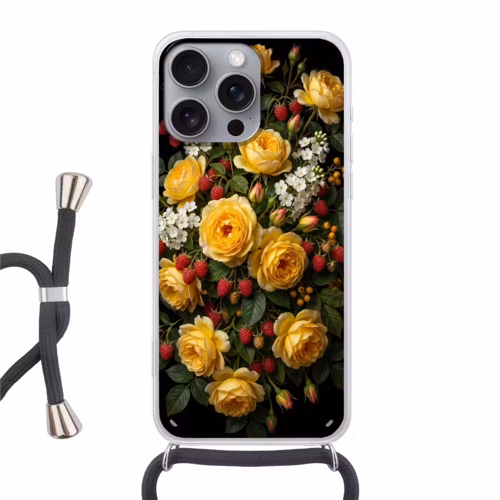 Telefoonhoesje met koord - Bloemen - Boeket - Natuur - Klassiek - Geel — 1