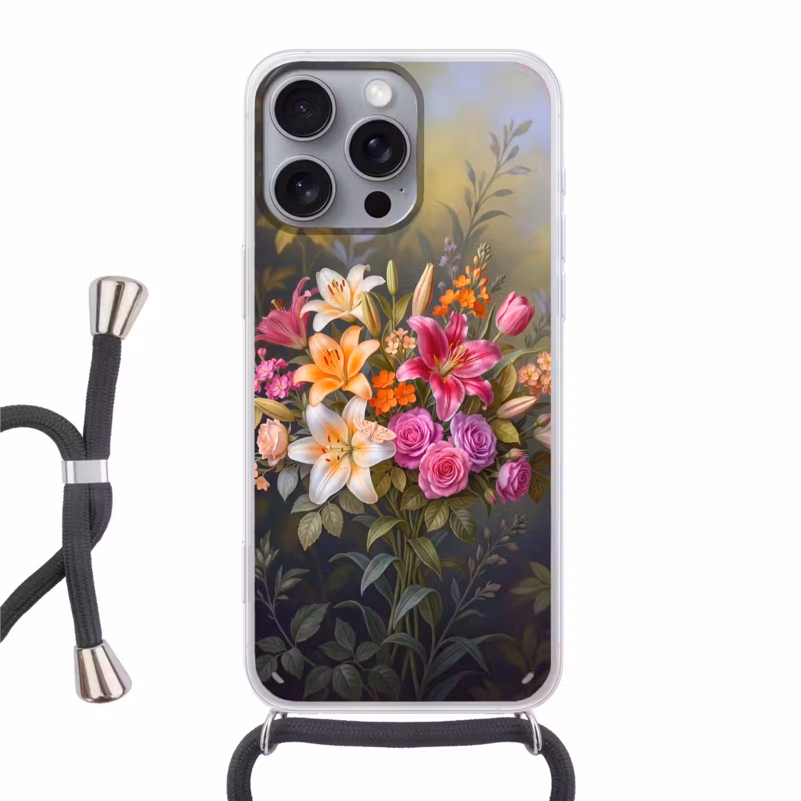 Telefoonhoesje met koord - Bloemen - Boeket - Natuur - Kleurrijk - Modern — 1