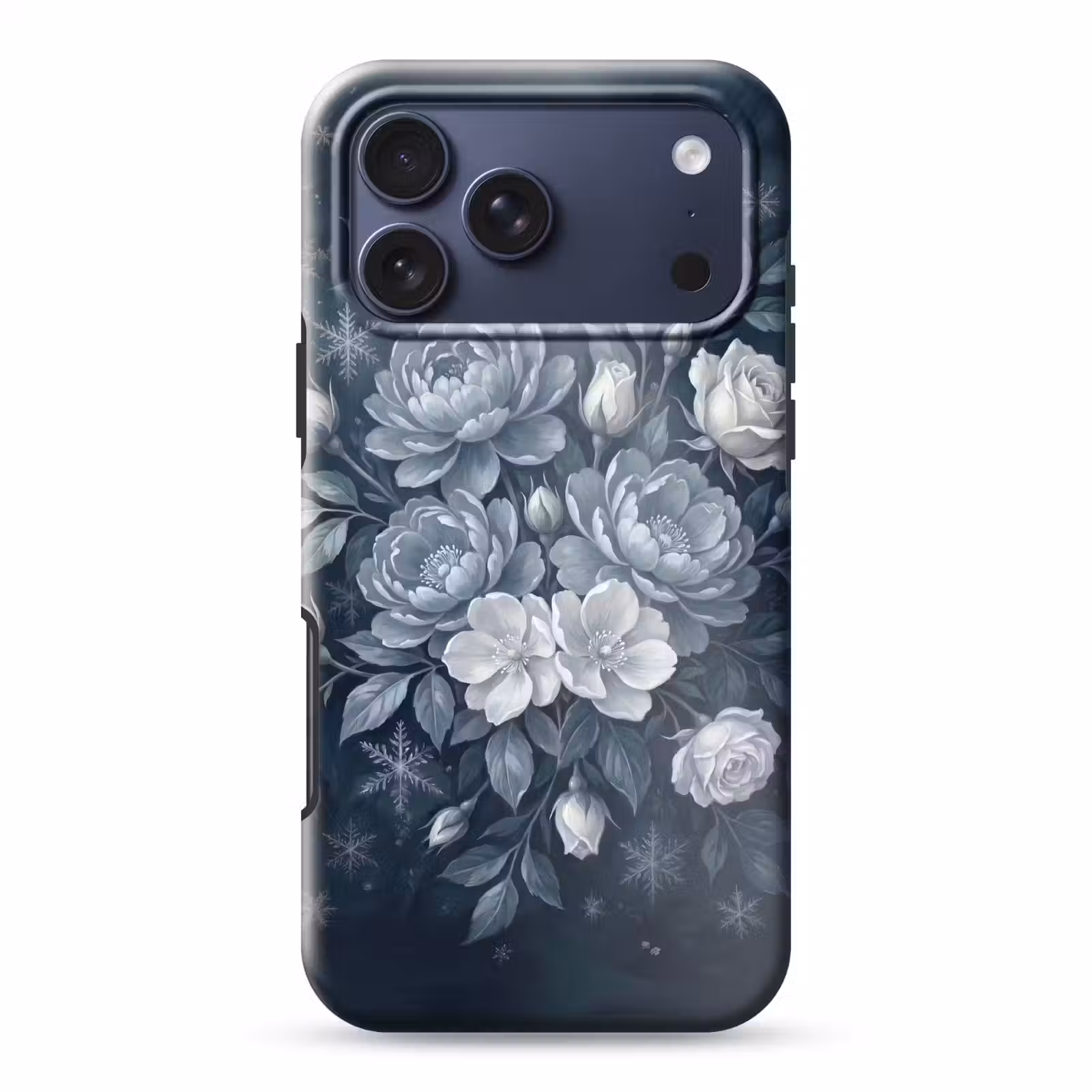 Telefoonhoesje Toughcase - Bloemen - Boeket - Winter - Abstract - Blauw — 1