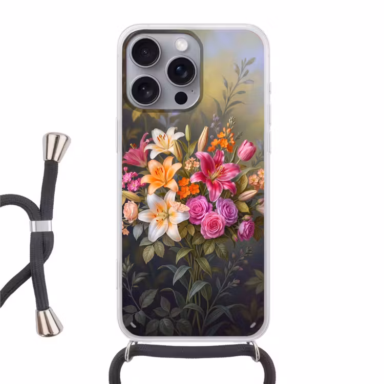 Telefoonhoesje met koord - Bloemen - Boeket - Natuur - Kleurrijk - Modern — 1
