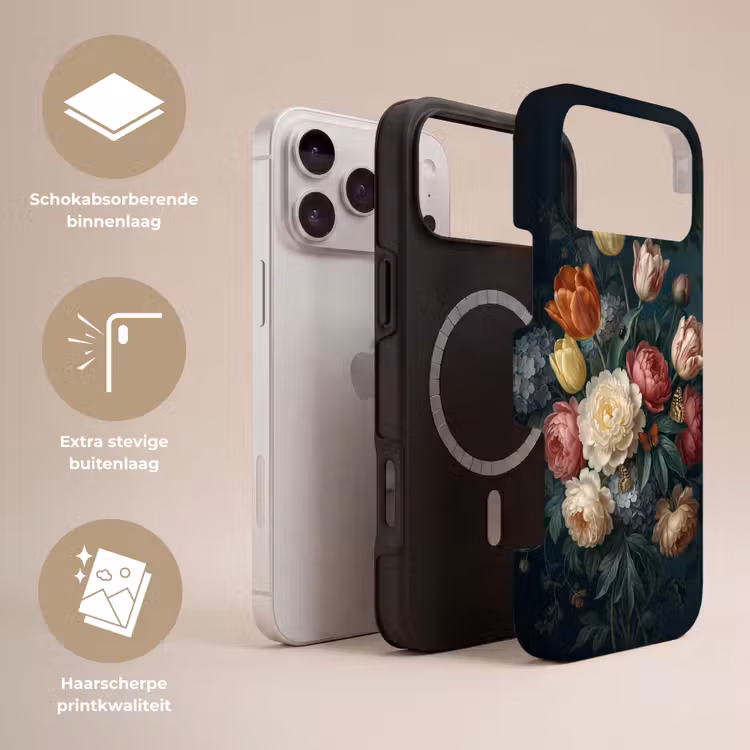 Telefoonhoesje Toughcase - Bloemen - Boeket - Natuur - Klassiek - Donker — 3