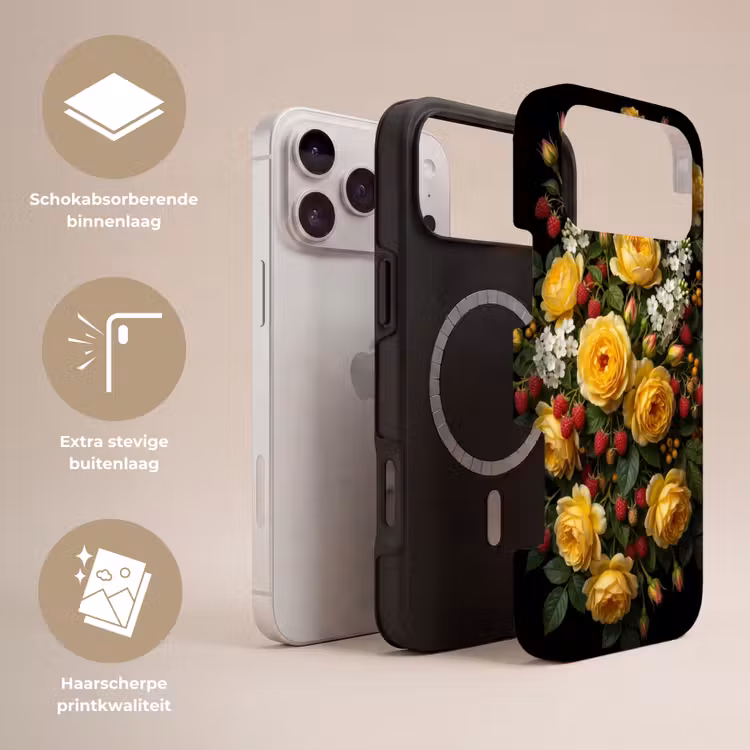 Telefoonhoesje Toughcase - Bloemen - Boeket - Natuur - Klassiek - Geel — 3