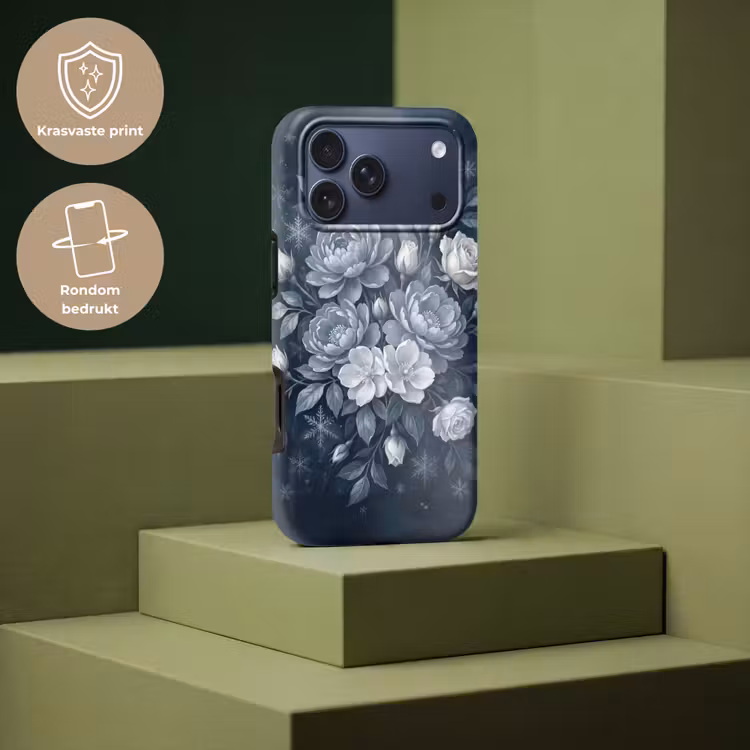 Telefoonhoesje Toughcase - Bloemen - Boeket - Winter - Abstract - Blauw — 7