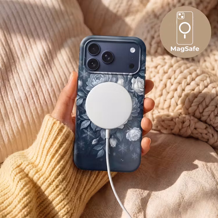 Telefoonhoesje Toughcase - Bloemen - Boeket - Winter - Abstract - Blauw — 8