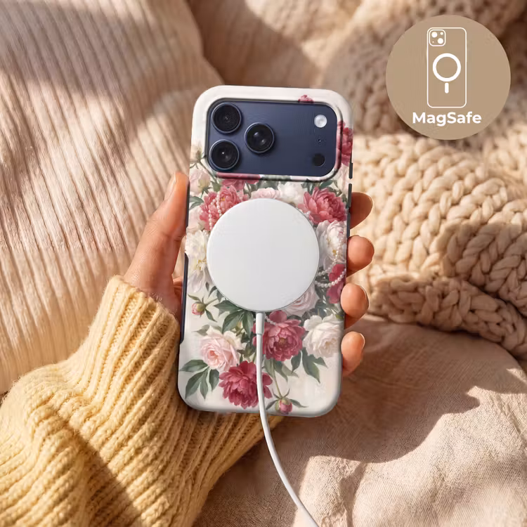 Telefoonhoesje Toughcase - Bloemen - Parels - Romantiek - Klassiek - Roze — 8