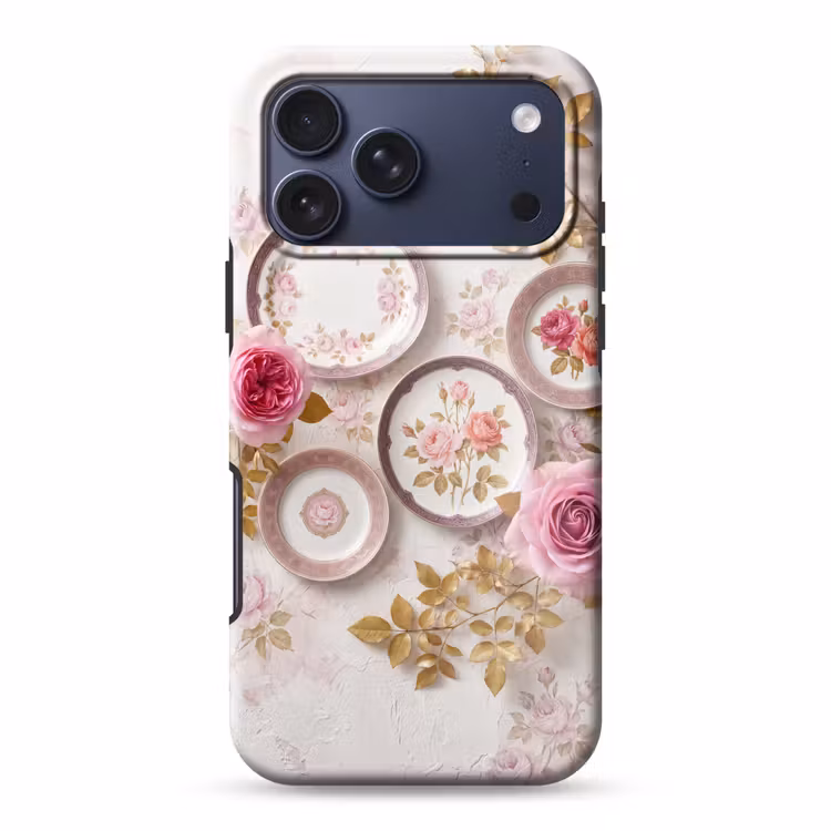 Telefoonhoesje Toughcase - Bloemen - Patroon - Vintage - Roze - Decoratie — 1