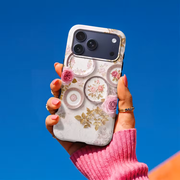 Telefoonhoesje Toughcase - Bloemen - Patroon - Vintage - Roze - Decoratie — 2