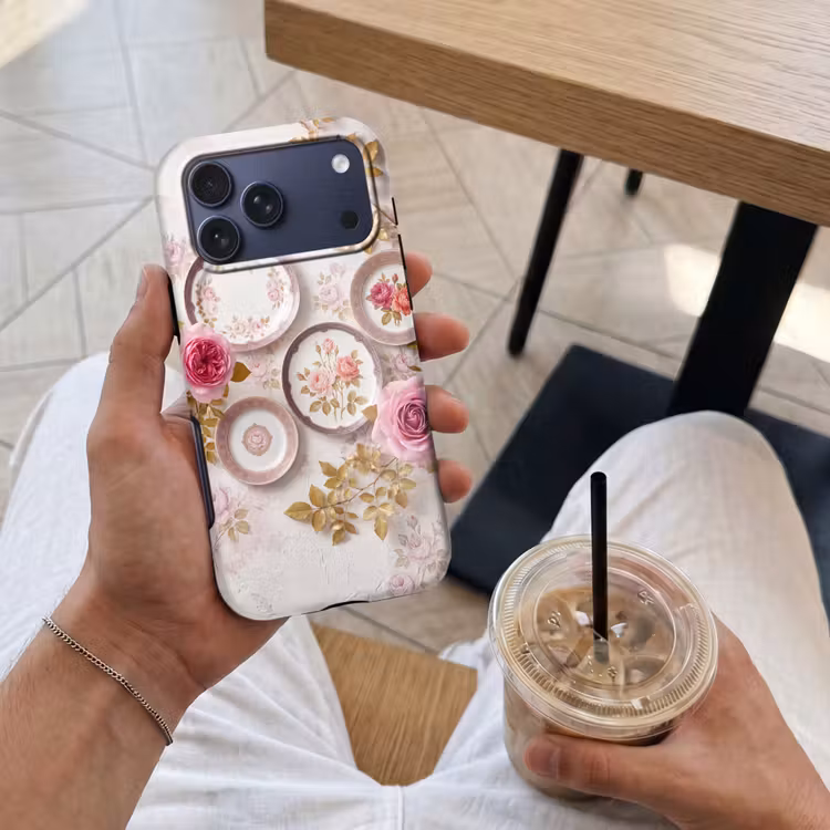 Telefoonhoesje Toughcase - Bloemen - Patroon - Vintage - Roze - Decoratie — 4