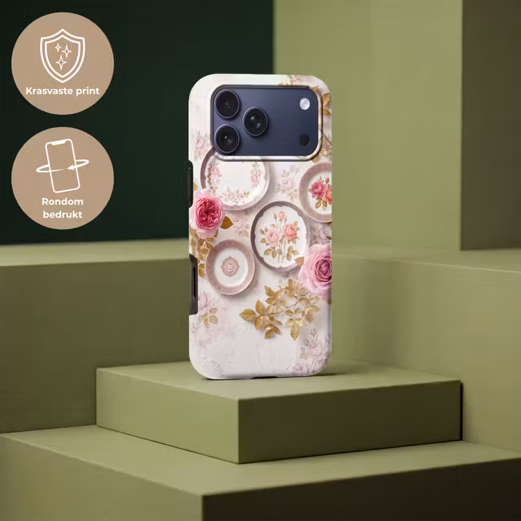 Telefoonhoesje Toughcase - Bloemen - Patroon - Vintage - Roze - Decoratie — 7