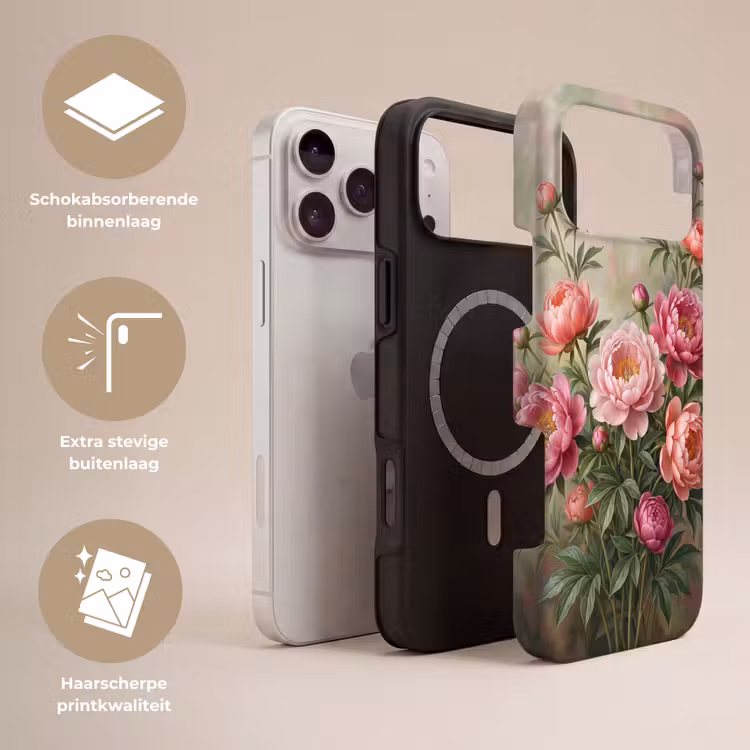 Telefoonhoesje Toughcase - Bloemen - Roze - Klassiek - Gedetailleerd - Natuur — 3