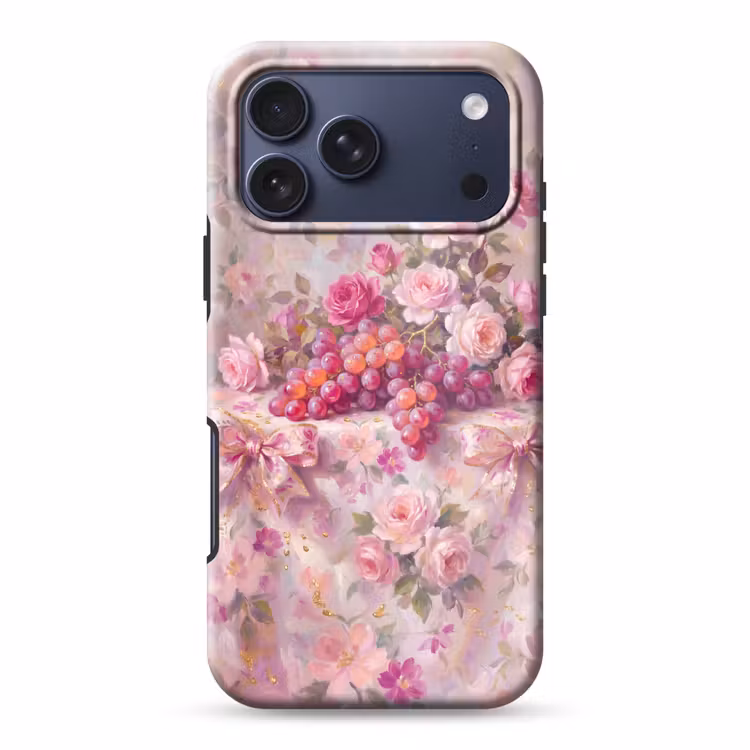Telefoonhoesje Toughcase - Eten - Bloemen - Stilleven - Roze - Goud — 1