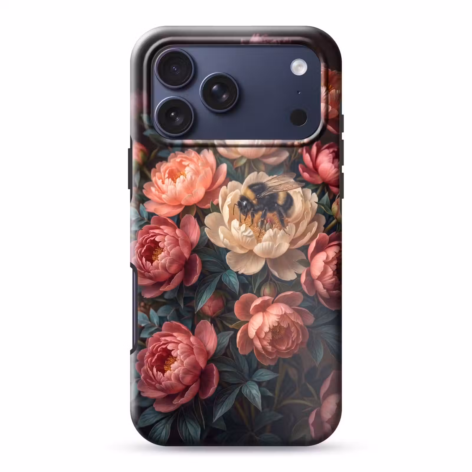 Telefoonhoesje Toughcase - Bloemen - Insect - Natuur - Roze — 1