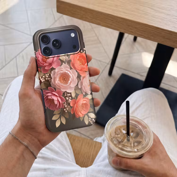 Telefoonhoesje Toughcase - Bloemen - Bloesem - Zacht - Koraal - Decoratie — 4