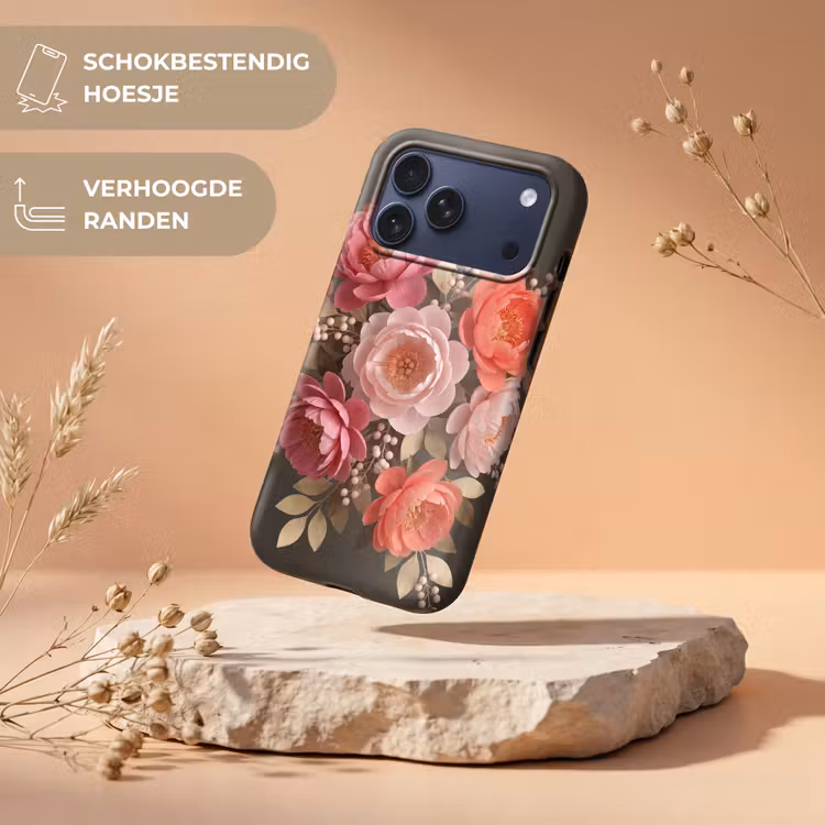 Telefoonhoesje Toughcase - Bloemen - Bloesem - Zacht - Koraal - Decoratie — 5