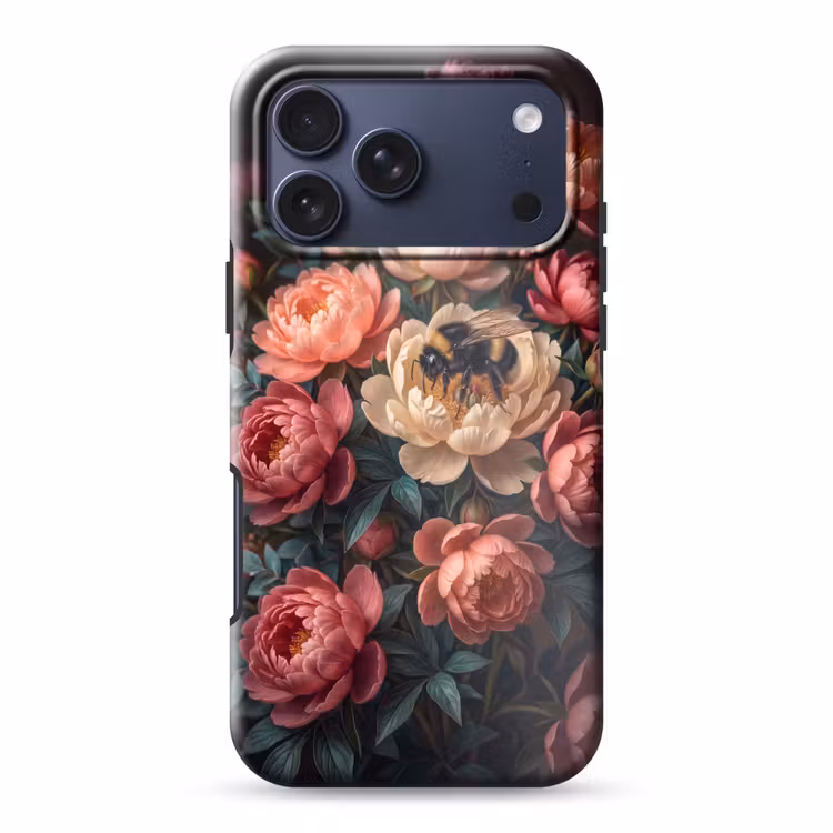 Telefoonhoesje Toughcase - Bloemen - Insect - Natuur - Roze — 1
