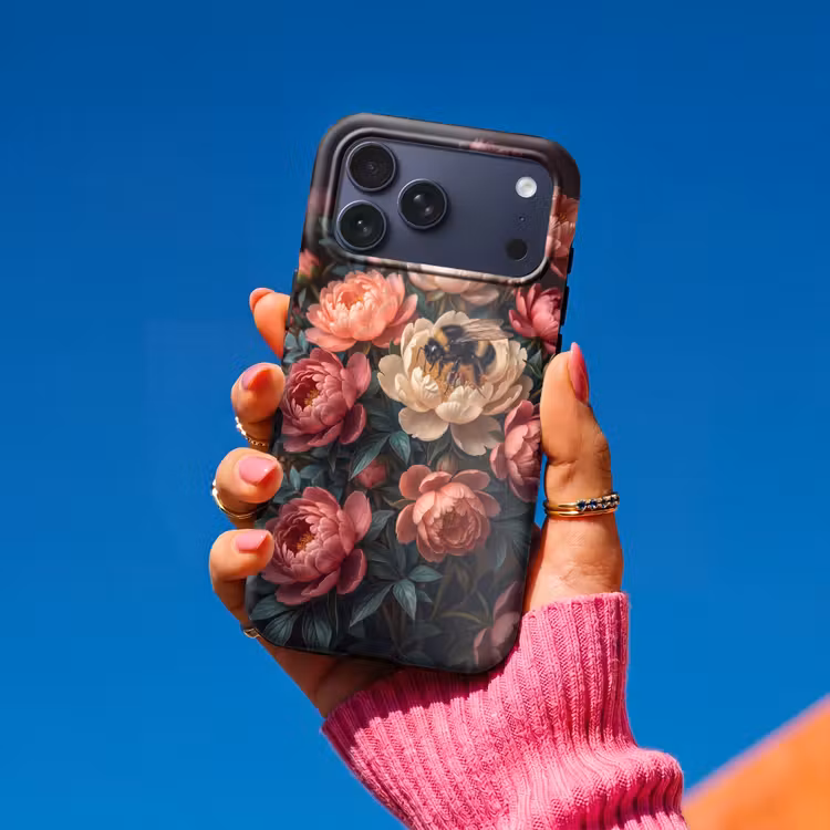 Telefoonhoesje Toughcase - Bloemen - Insect - Natuur - Roze — 2