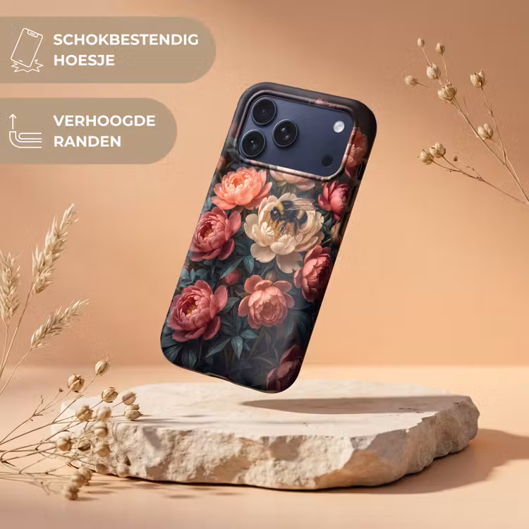 Telefoonhoesje Toughcase - Bloemen - Insect - Natuur - Roze — 5