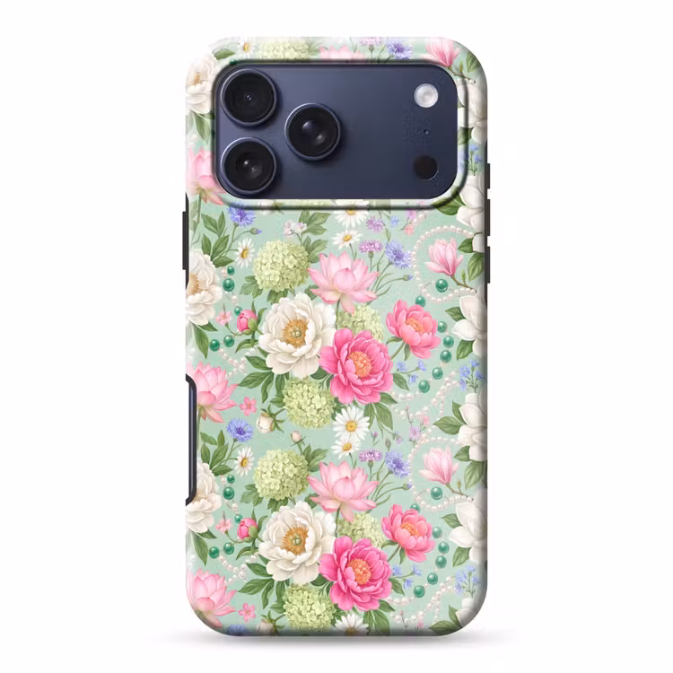 Telefoonhoesje Toughcase - Bloemen - Patroon - Botanisch - Groen — 1