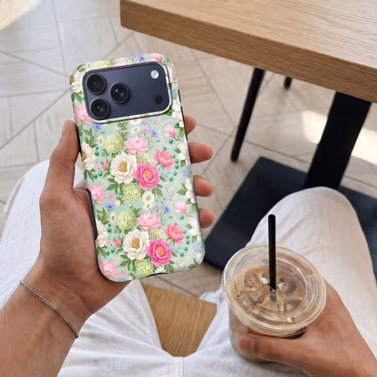 Telefoonhoesje Toughcase - Bloemen - Patroon - Botanisch - Groen — 4