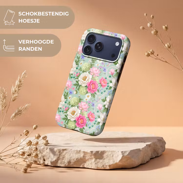 Telefoonhoesje Toughcase - Bloemen - Patroon - Botanisch - Groen — 5