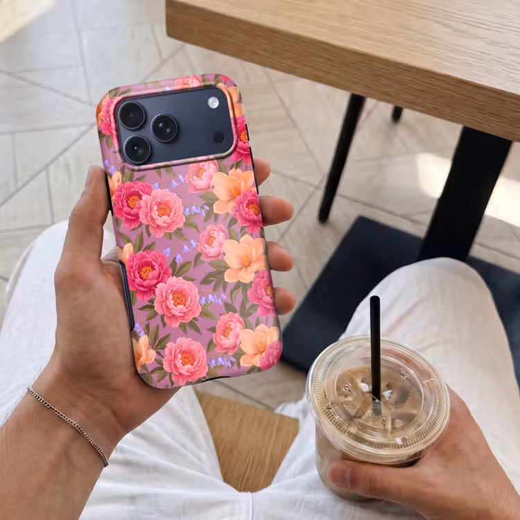 Telefoonhoesje Toughcase - Bloemen - Patroon - Illustratie - Roze — 4