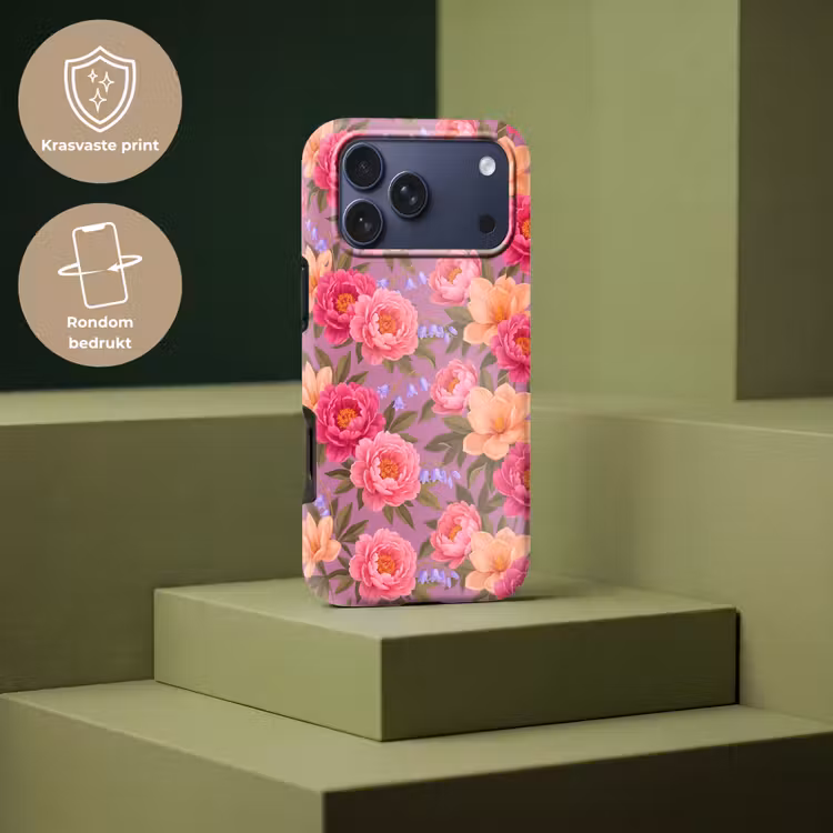 Telefoonhoesje Toughcase - Bloemen - Patroon - Illustratie - Roze — 7