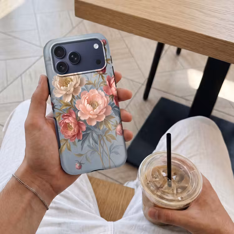 Telefoonhoesje Toughcase - Bloemen - Roze - Beige - Modern - Natuur — 4
