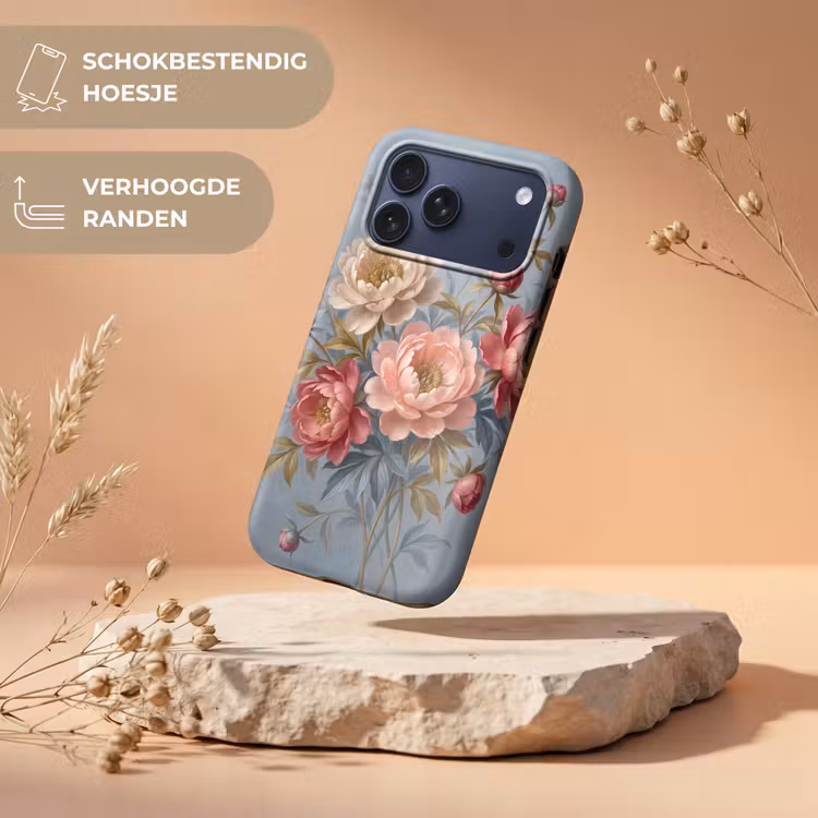 Telefoonhoesje Toughcase - Bloemen - Roze - Beige - Modern - Natuur — 5
