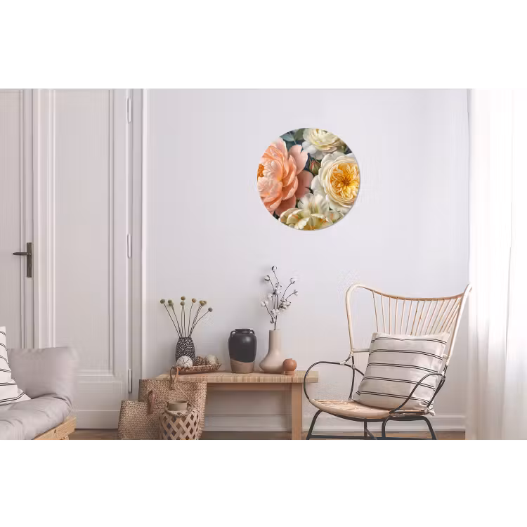 Wandcirkel - Aluminium - Bloemen - Boeket - Natuur - Klassiek - Kleurrijk — 2