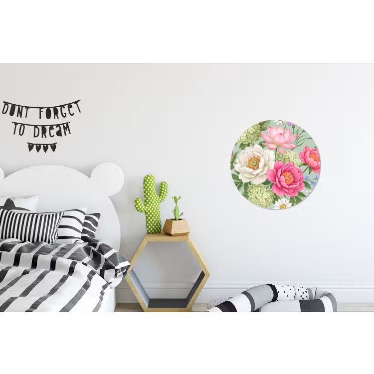 Wandcirkel - Aluminium - Bloemen - Patroon - Botanisch - Groen — 5