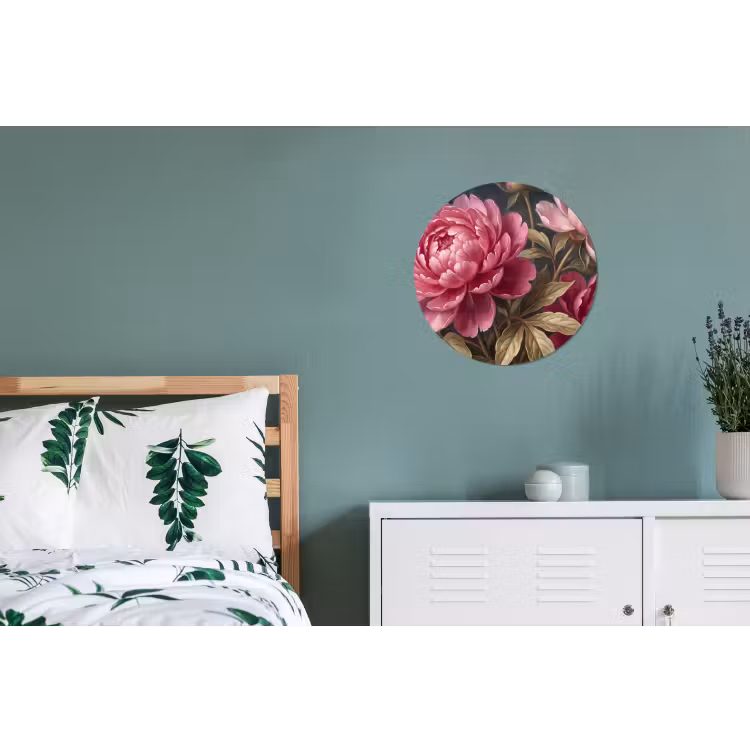 Wandcirkel - Aluminium - Bloemen - Roze - Klassiek - Natuur — 4